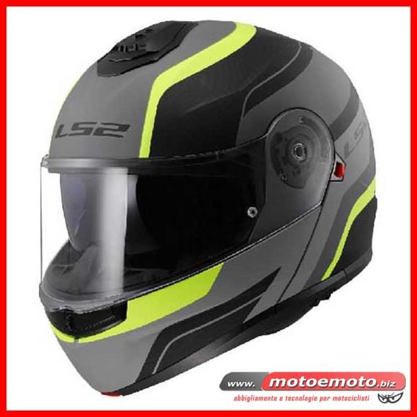 MOTO E MOTO  Helmet » Modular Helmets » LS2 » Ls2 Helmet Modular FF908  Strobe 2 Monza Matt Black Hi Vis